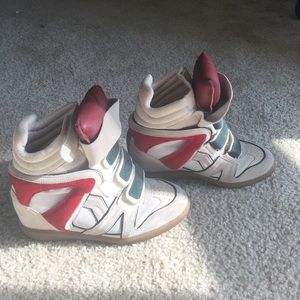 Isabel marant etoile suede wedge sneaker